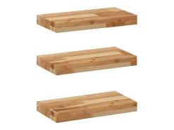 Prateleira|vidaxl Prateleiras flutuantes 3 pcs acácia maciça c/ acabamento a óleo Castanho