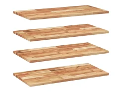 vidaxl Prateleiras flutuantes 4 pcs acácia maciça c/ acabamento a óleo^ Prateleira