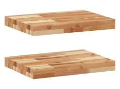 Prateleira* Prateleiras flutuantes 2 pcs acácia maciça c/ acabamento a óleo PT319121 Castanho