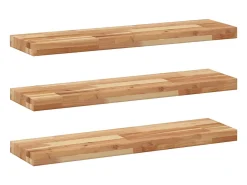 Prateleira|vidaxl Prateleiras flutuantes 3 pcs acácia maciça c/ acabamento a óleo Castanho