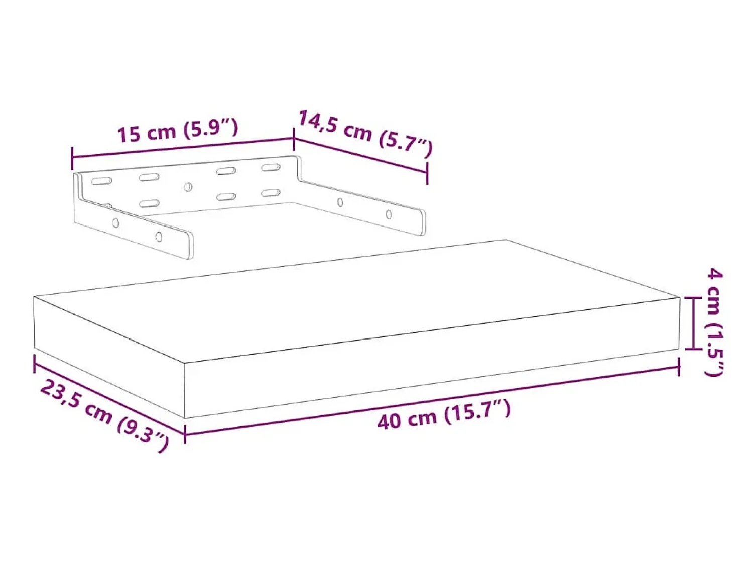 Discount vidaxl Prateleiras flutuantes 2 pcs 40x23,5x4 cm derivados de madeira Castanho