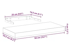Prateleira|vidaxl Prateleiras flutuantes 2 pcs 50x23,5x4 cm derivados de madeira Castanho