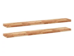 Prateleira* Prateleiras flutuantes 2 pcs acácia maciça c/ acabamento a óleo PT750313 Castanho