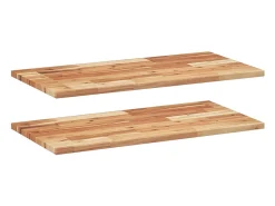 Prateleiras flutuantes 2 pcs acácia maciça c/ acabamento a óleo PT440431^ Prateleira