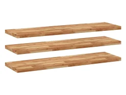 Clearance vidaxl Prateleiras flutuantes 3 pcs acácia maciça c/ acabamento a óleo Castanho