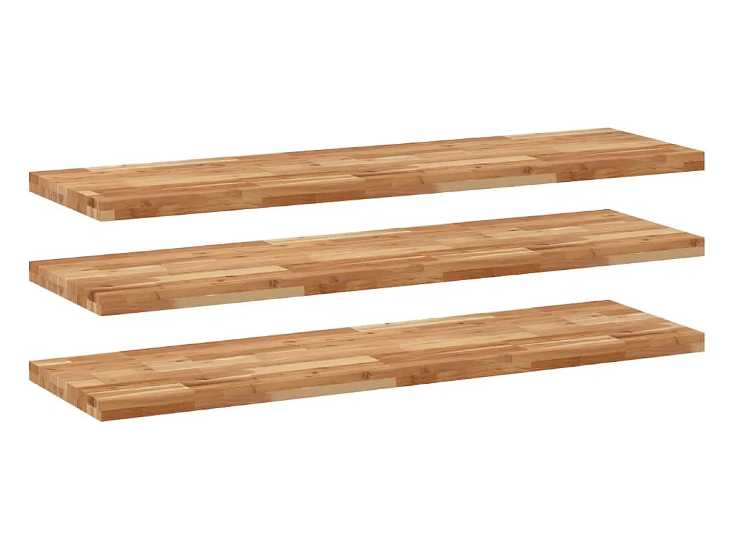 Clearance vidaxl Prateleiras flutuantes 3 pcs acácia maciça c/ acabamento a óleo Castanho