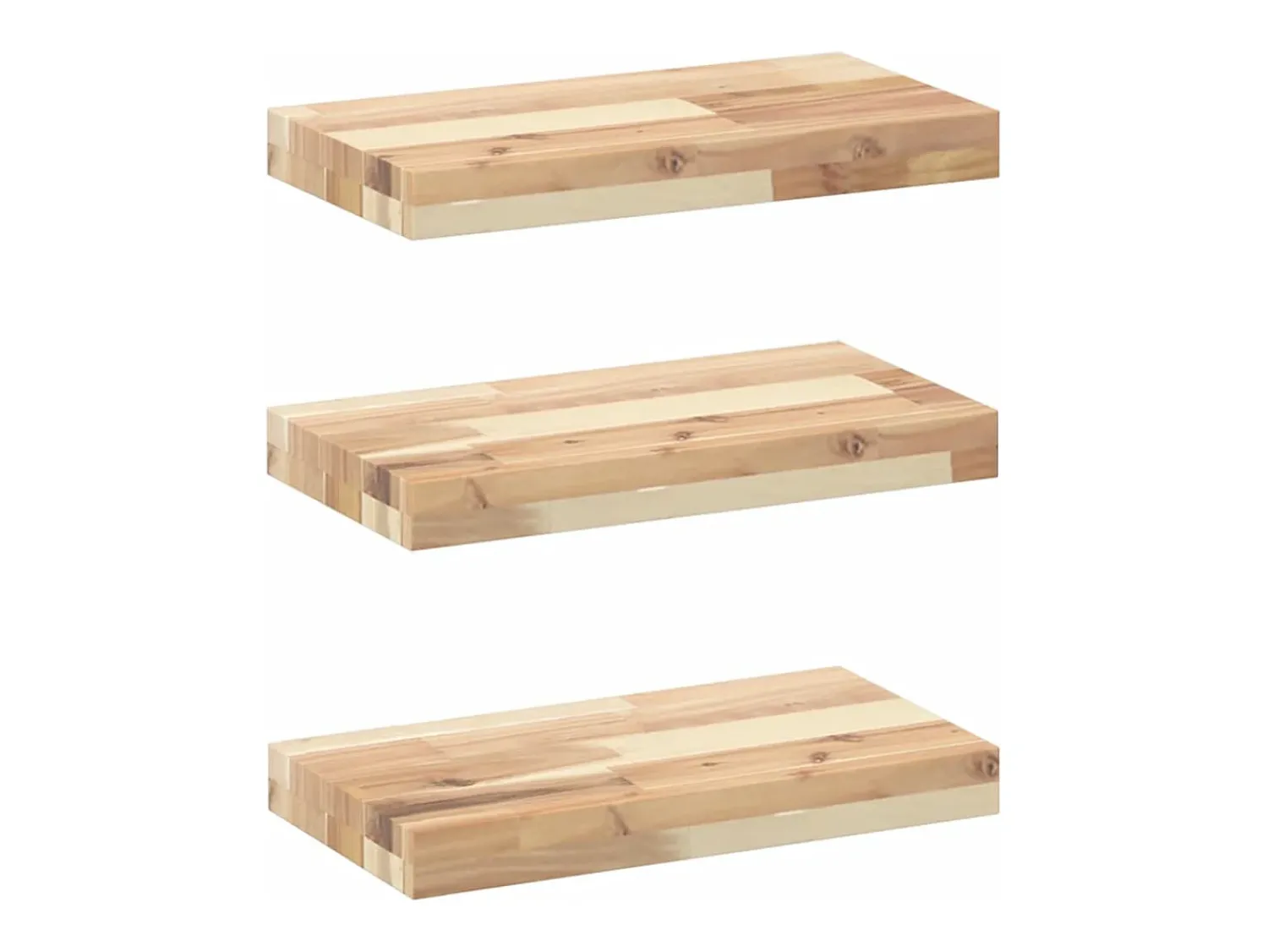 Prateleira* Prateleiras flutuantes 3pcs 40x20x4cm acácia maciça não tratada PT841500 Castanho