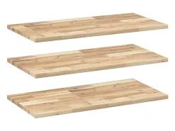 Prateleiras flutuantes 3pcs 60x40x2cm acácia maciça não tratada PT341387^ Prateleira