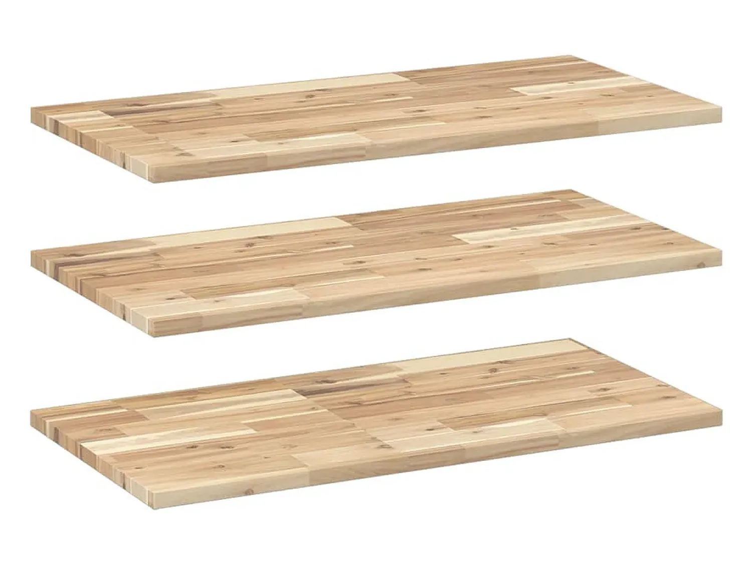 Prateleiras flutuantes 3pcs 60x40x2cm acácia maciça não tratada PT341387^ Prateleira