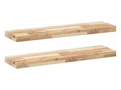 Prateleira| Prateleiras flutuantes 2pcs 80x20x4cm acácia maciça não tratada PT787323 Castanho