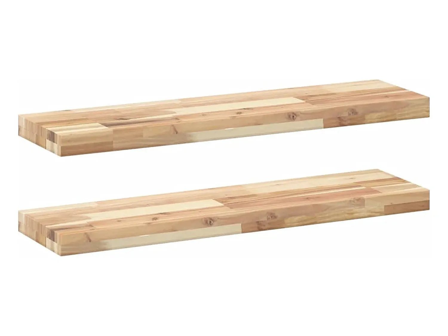 Prateleira| Prateleiras flutuantes 2pcs 80x20x4cm acácia maciça não tratada PT787323 Castanho