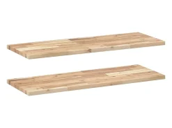 Prateleiras flutuantes 2pcs 80x30x2cm acácia maciça não tratada PT539256^ Prateleira