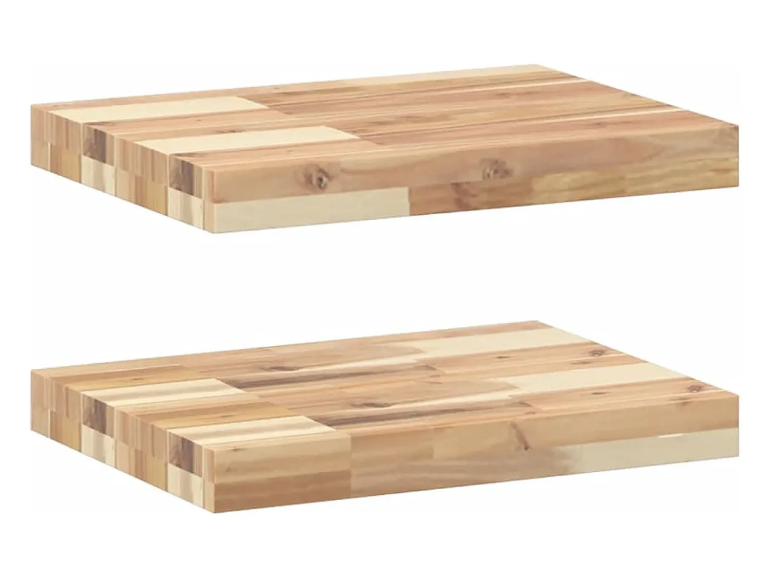 Prateleiras flutuantes 2pcs 60x30x4cm acácia maciça não tratada PT384275^ Prateleira