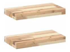 Prateleira* Prateleiras flutuantes 2pcs 60x20x4cm acácia maciça não tratada PT451746 Castanho