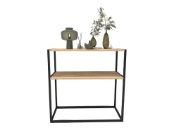 Clearance Prateleiras para móveis de corredor de entrada Rus, e carvalho Safir, 90x90x34 cm Preto
