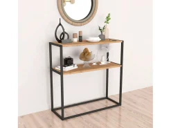 Clearance Prateleiras para móveis de corredor de entrada Rus, e carvalho Safir, 90x90x34 cm Preto