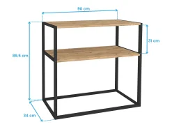 Clearance Prateleiras para móveis de corredor de entrada Rus, e carvalho Safir, 90x90x34 cm Preto