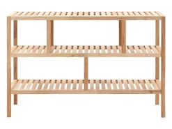 Prateleira|vidaxl Prateleiras para WC em madeira de nogueira maciça 100x40x65 cm Bege