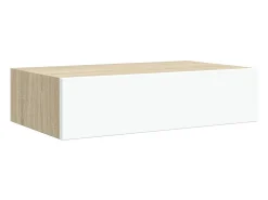 Prateleira|vidaxl Prateleiras parede + gavetas 2pcs MDF 40x23,5x10cm carv./branco Castanho