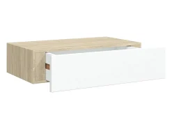 Prateleira|vidaxl Prateleiras parede + gavetas 2pcs MDF 40x23,5x10cm carv./branco Castanho