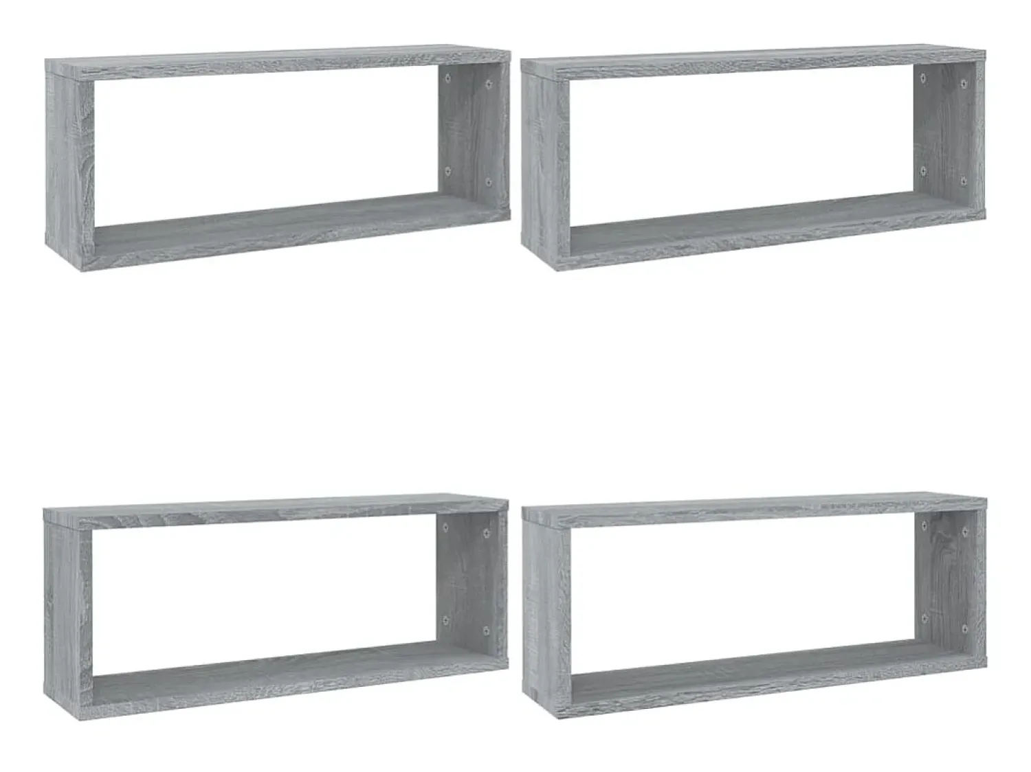 Prateleiras parede 4 pcs madeira processada 60x15x23 cm cinza PT958578^ Prateleira