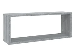 Prateleiras parede 4 pcs madeira processada 60x15x23 cm cinza PT958578^ Prateleira