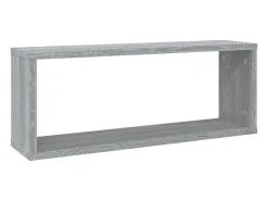 Prateleira* Prateleiras parede 2 pcs madeira processada 60x15x23 cm cinza PT824295 Cinzento