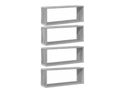 Prateleira*vidaxl Prateleiras parede 4 pcs madeira processada 60x15x23 cm cinza Cinzento