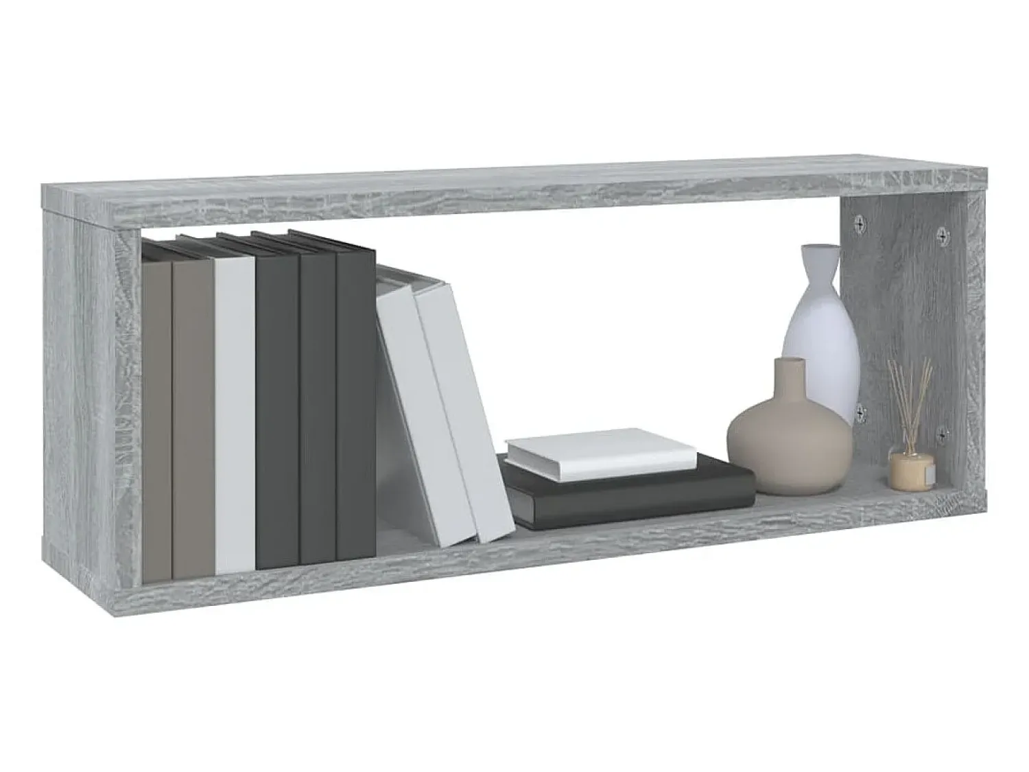 Prateleira*vidaxl Prateleiras parede 2 pcs madeira processada 60x15x23 cm cinza Cinzento