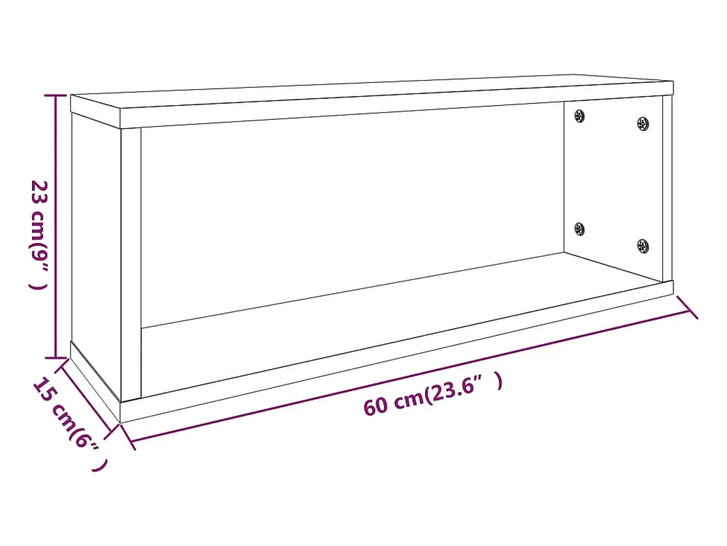 Prateleira*vidaxl Prateleiras parede 2 pcs madeira processada 60x15x23 cm cinza Cinzento