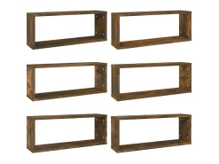 Sale Prateleiras parede 6 pcs madeira processada 60x15x23 cm fumado PT952614 Castanho