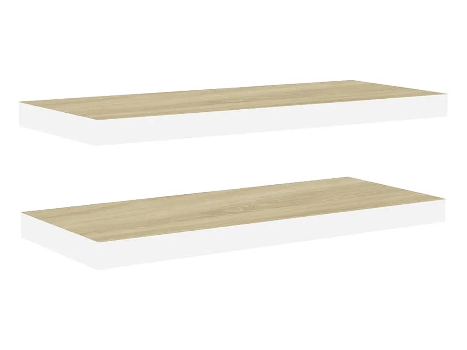 Prateleira* Prateleiras parede 2 pcs 60x23,5x3,8 cm MDF carvalho e branco PT545750 Castanho
