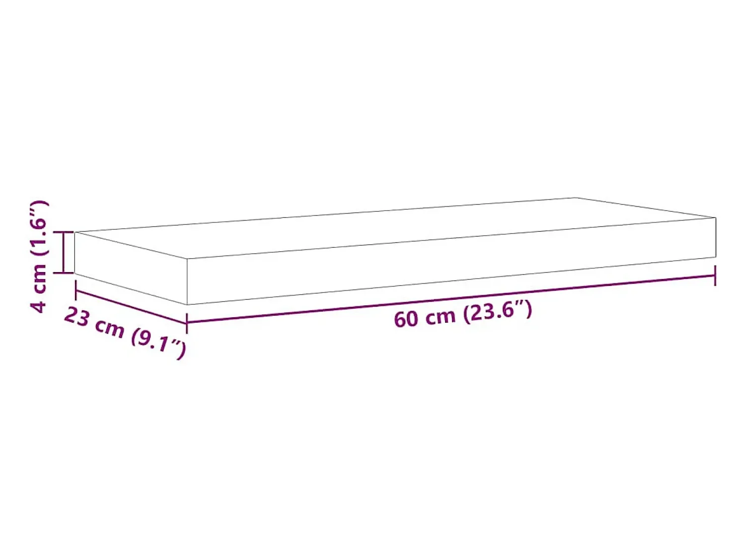 Prateleira|vidaxl Prateleiras parede 4 pcs 60x23,5x3,8 cm MDF carvalho e branco Castanho