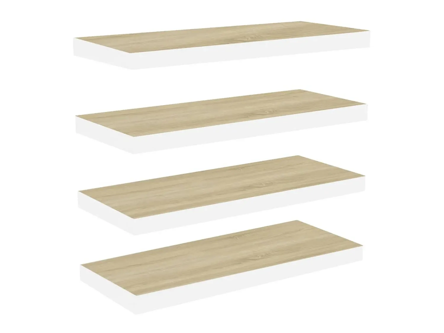 Prateleira* Prateleiras parede 4 pcs 60x23,5x3,8 cm MDF carvalho e branco PT207318 Castanho