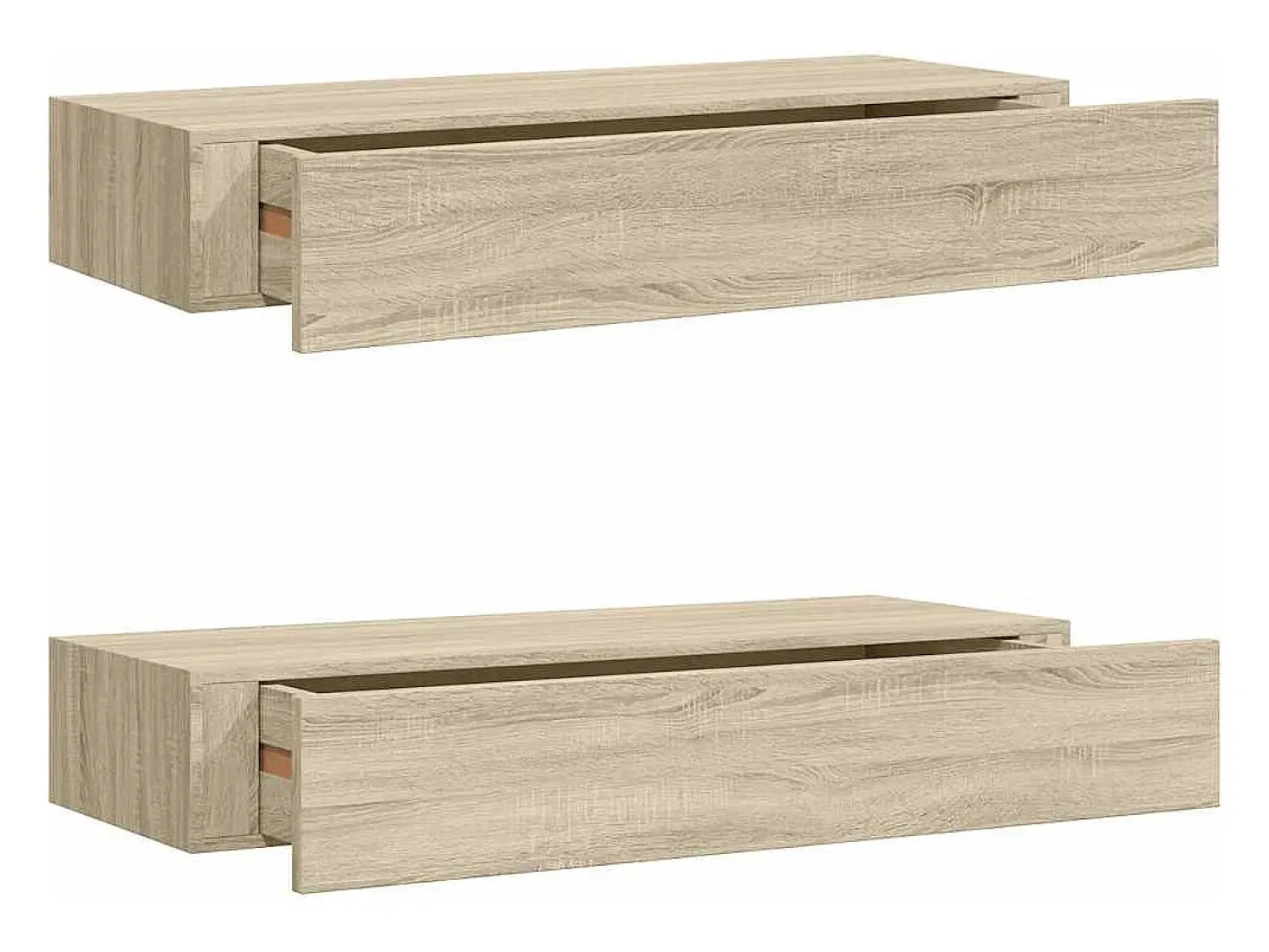 Prateleira*vidaxl Prateleiras parede c/ gavetas 2 pcs MDF 60x23,5x10 cm carvalho Castanho