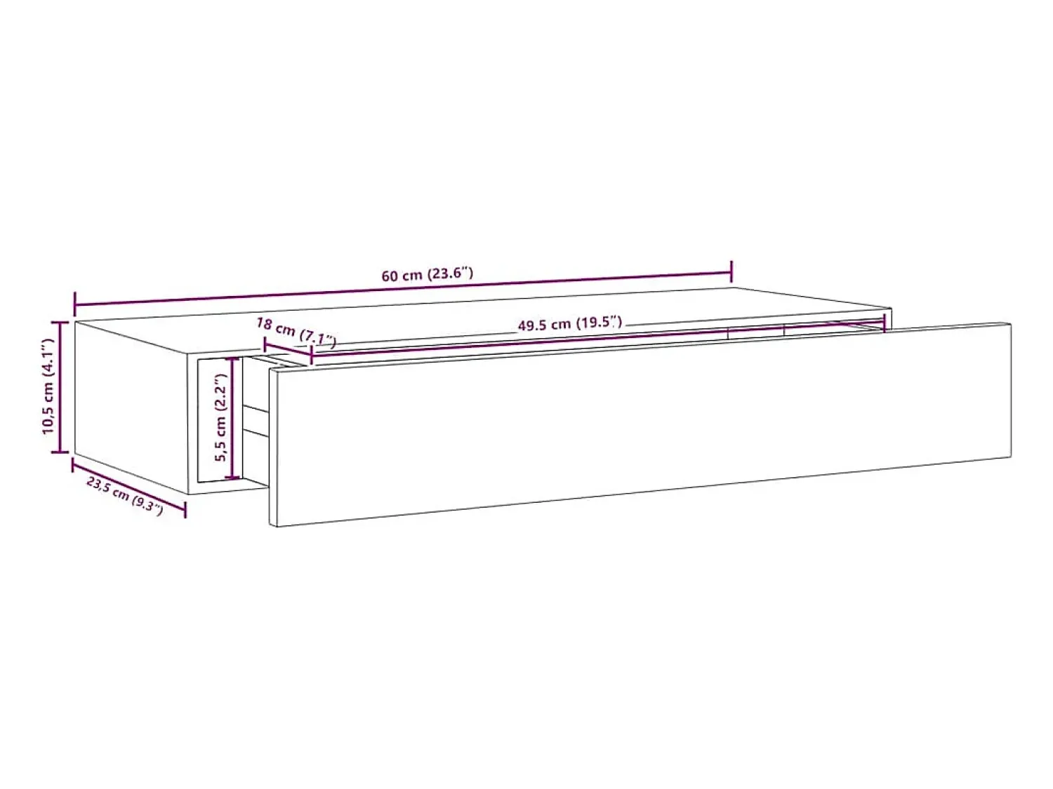 Prateleira*vidaxl Prateleiras parede c/ gavetas 2 pcs MDF 60x23,5x10 cm carvalho Castanho