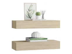 Prateleira*vidaxl Prateleiras parede c/ gavetas 2 pcs MDF 60x23,5x10 cm carvalho Castanho