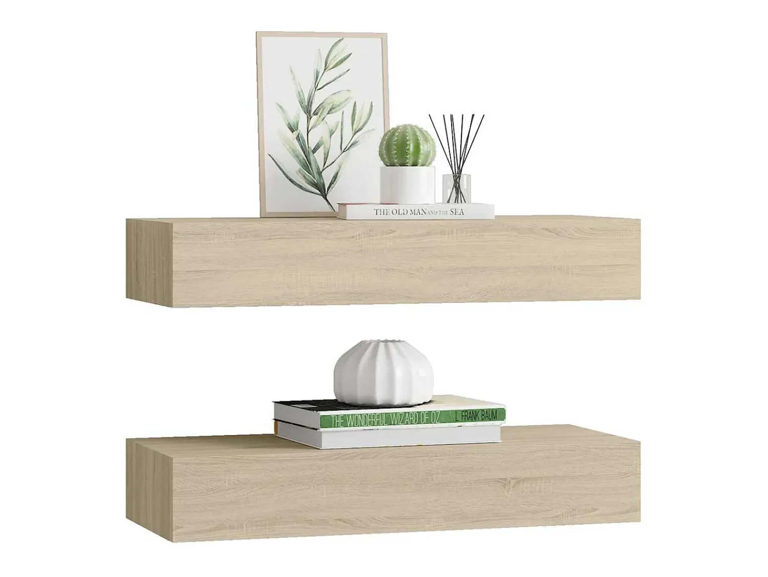 Prateleira*vidaxl Prateleiras parede c/ gavetas 2 pcs MDF 60x23,5x10 cm carvalho Castanho