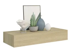 Discount Prateleiras parede c/ gavetas 2 pcs MDF 60x23,5x10 cm carvalho PT328107 Castanho