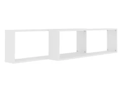 Prateleira|vidaxl Prateleiras parede forma cubo 2 pcs derivados de madeira Branco