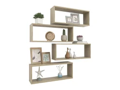 Prateleira* Prateleiras parede forma de cubo 4 pcs carvalho sonoma PT500541 Castanho