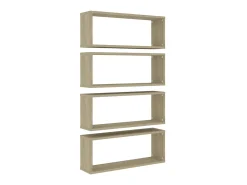 Prateleira* Prateleiras parede forma de cubo 4 pcs carvalho sonoma PT500541 Castanho