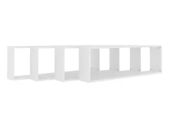 Prateleira| Prateleiras parede forma cubo 4pcs deriv. madeira 100x15x30 cm PT774944 Branco