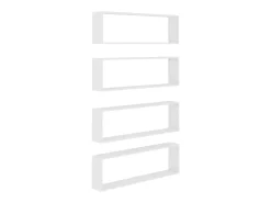 Prateleira| Prateleiras parede forma cubo 4pcs deriv. madeira 100x15x30 cm PT774944 Branco