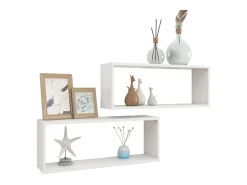 Prateleiras parede forma de cubo 2 pcs derivados madeira PT847559^ Prateleira