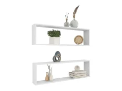 Prateleira* Prateleiras parede forma cubo 2 pcs derivados de madeira PT667505 Branco