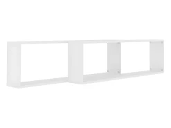 Prateleira* Prateleiras parede forma cubo 2 pcs derivados de madeira PT667505 Branco