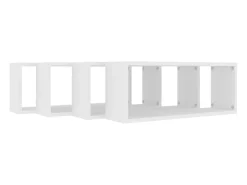 Prateleira|vidaxl Prateleiras parede forma de cubo 4 pcs derivados madeira Branco