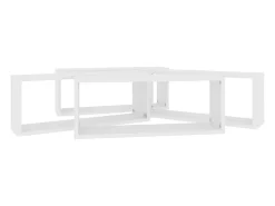 Prateleira|vidaxl Prateleiras parede forma de cubo 4 pcs derivados madeira Branco