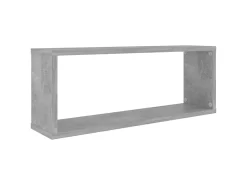 Clearance Prateleiras parede forma de cubo 2pcs 60x15x23 cm cinza cimento PT495036 Cinzento